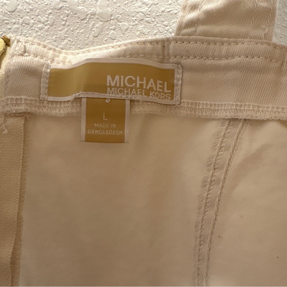 Michael Kors Cream Button Front Crop Top & Mini Skirt Set – Size L - Picture 6 of 16